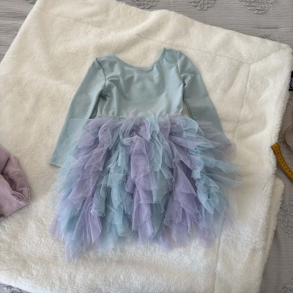Disney Frozen II Elsa blue purple party dress, PJ, and sweatshirt bundle size 2T